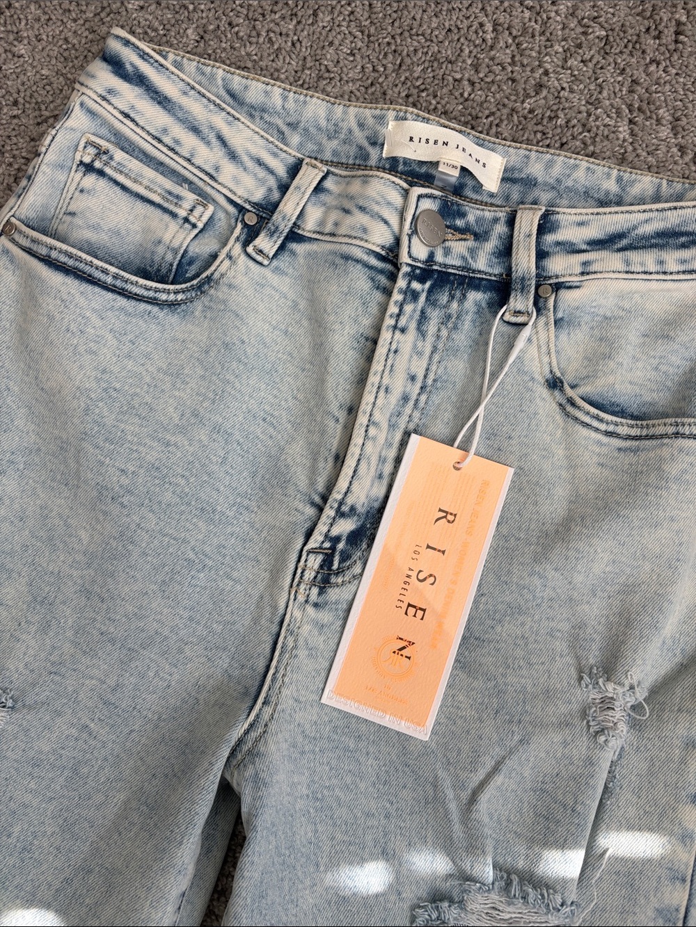 RISEN NWT Light Blue Distressed High-Rise Jeans